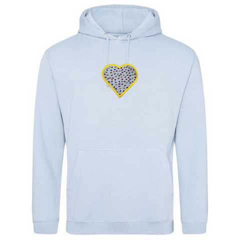 sprinkles for days blue heart hoodie