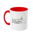 frenchie kiss two toned christmas mug ceramic / white / red