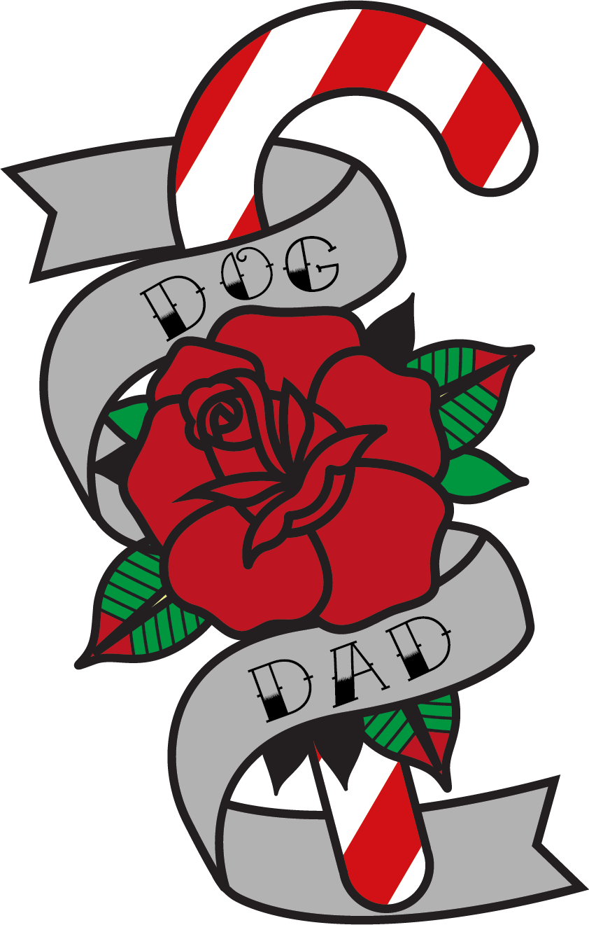 Dog Dad Christmas tattoo embroidered hoodie - Pup Chic Boutique