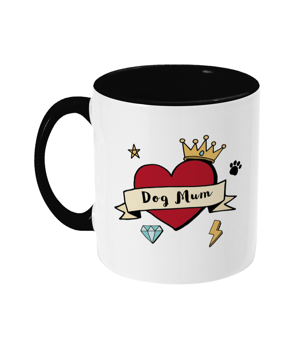 Dog Mum Heart Tattoo two toned mug - Pup Chic Boutique