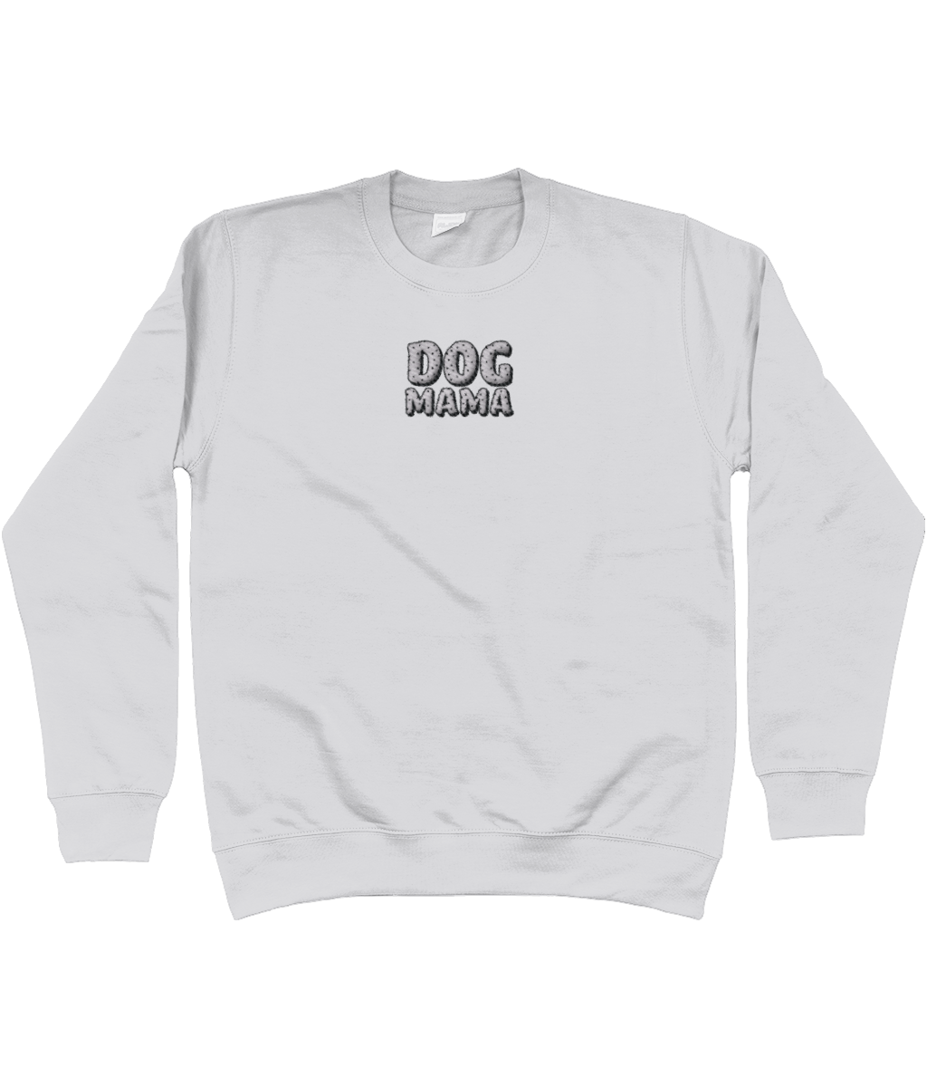 dog mama heart slogan embroidered sweater