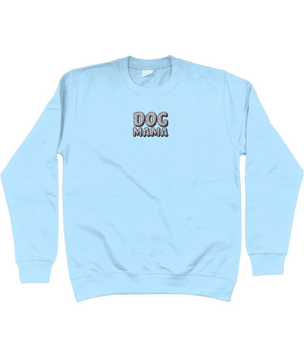 dog mama heart slogan embroidered sweater