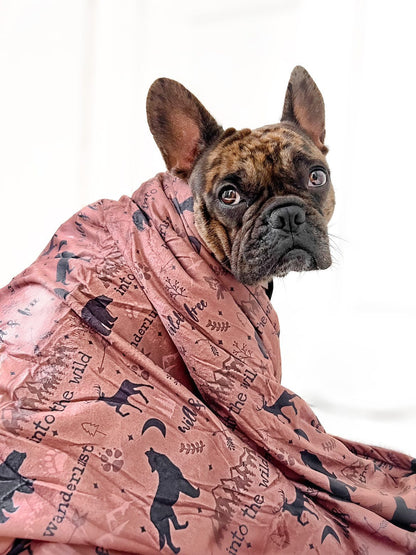 Wanderlust blanket - fleece dog blanket - Pup Chic Boutique