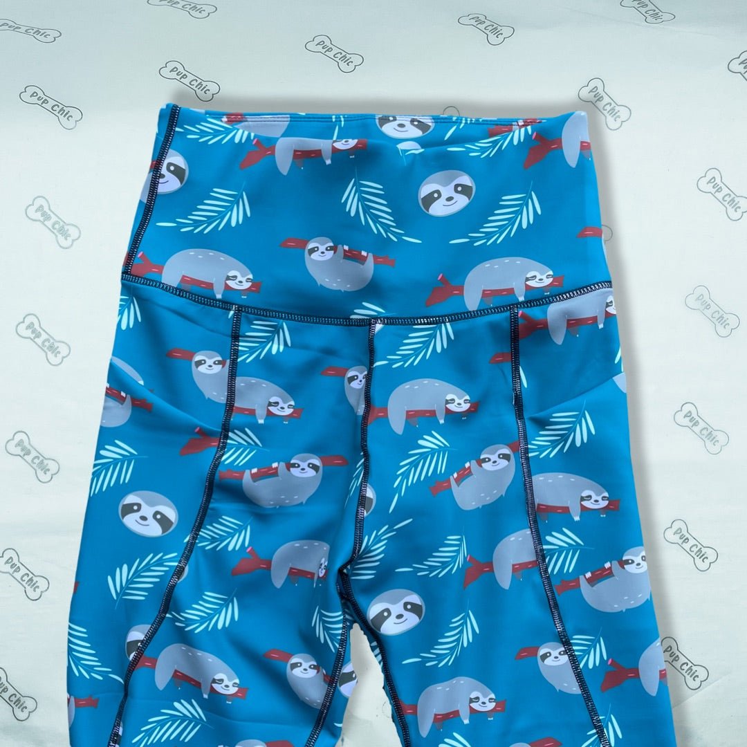 Lazy Sloth matching leggings for dog walks - Pup Chic Boutique