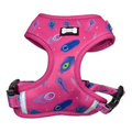 Peacock Power Adjustable Dog Harness - hot pink peacock feather dog harness - Pup Chic Boutique