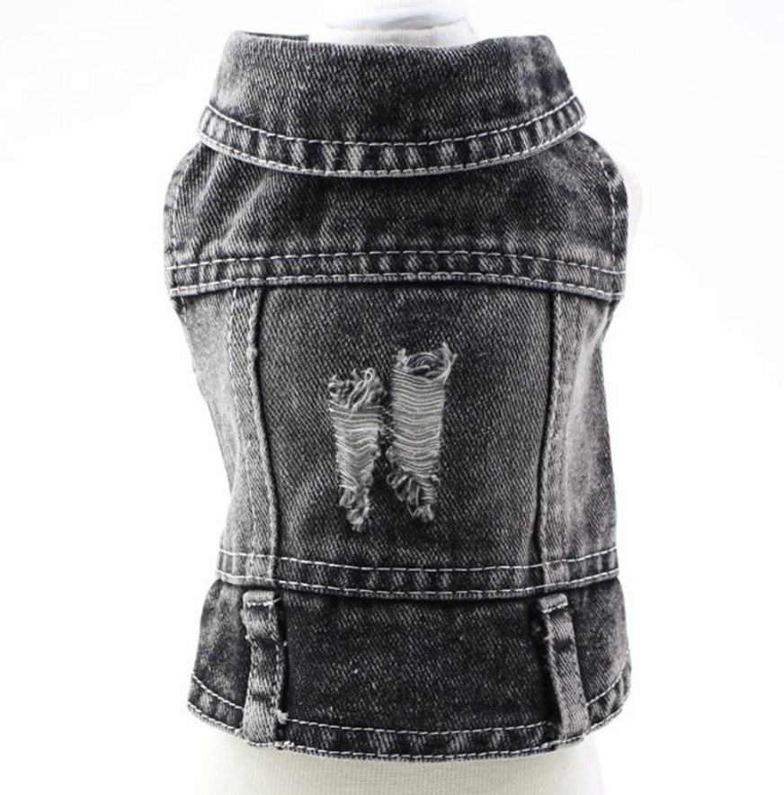 Personalised dog denim jacket - black or grey - Pup Chic Boutique