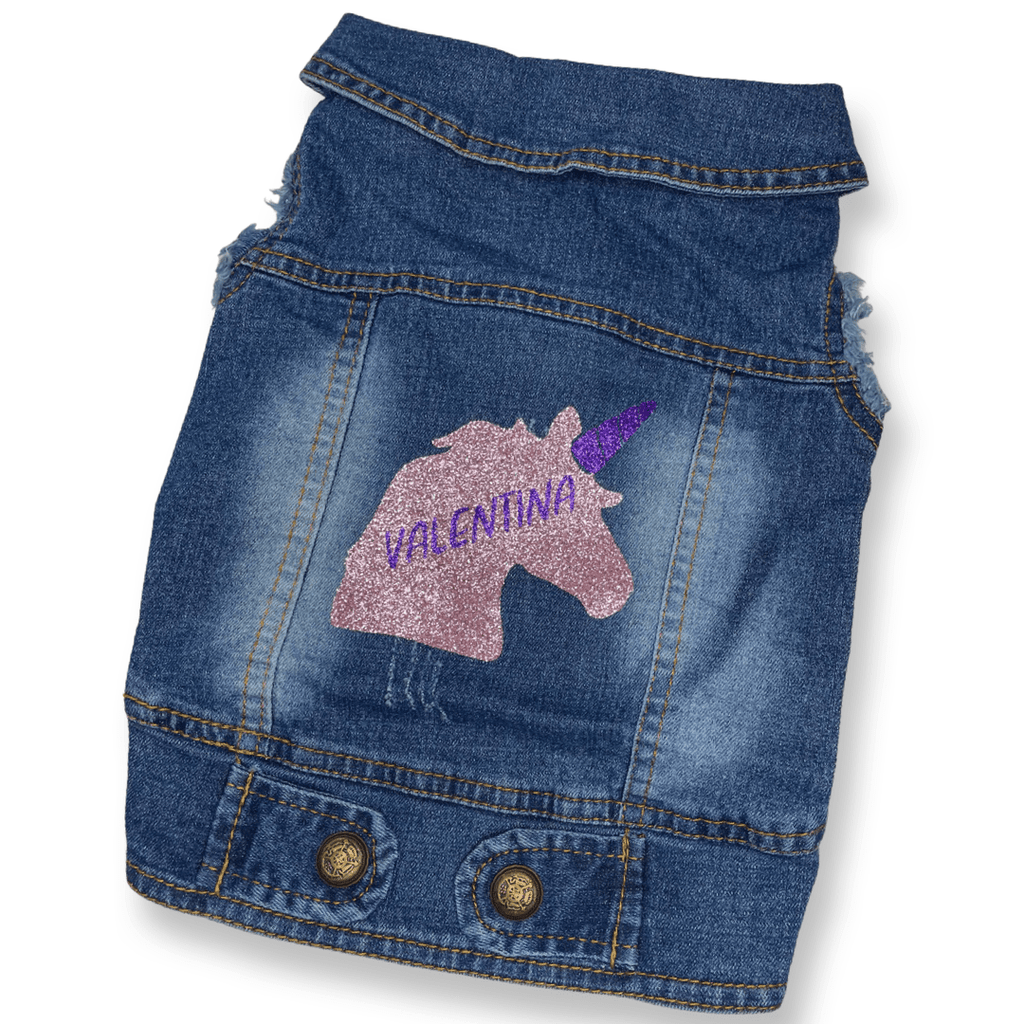 Personalised dog denim jacket - black or grey - Pup Chic Boutique