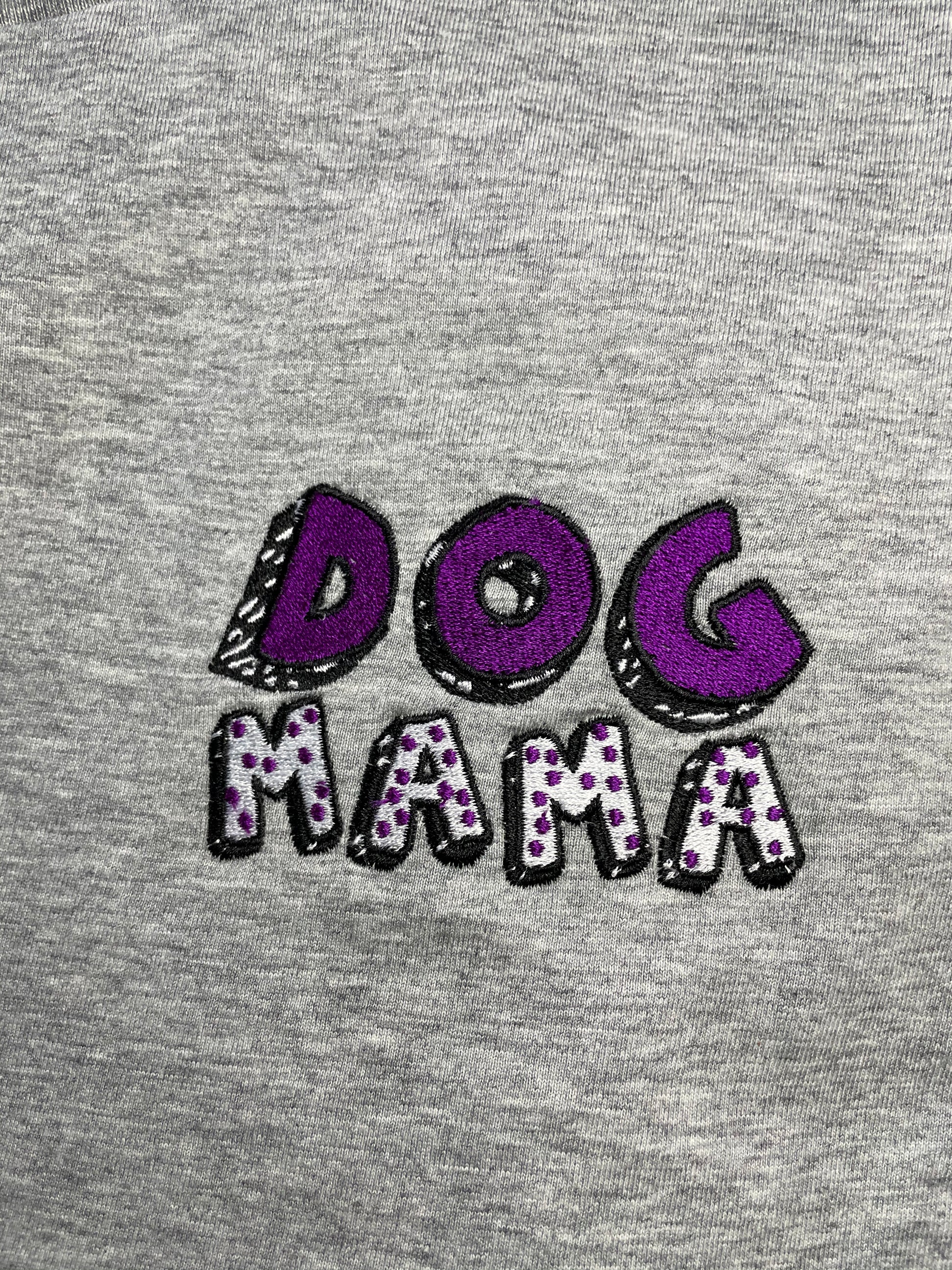 dog mama purple spots slogan hoodie