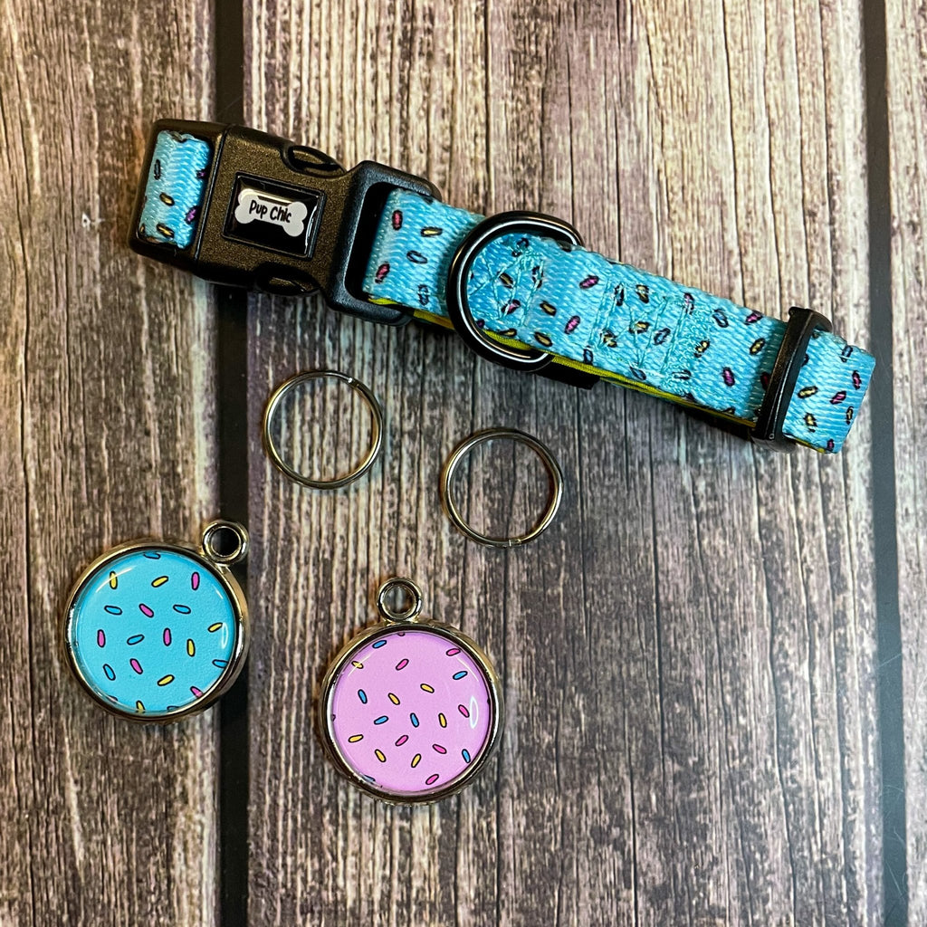 Sprinkles For Days Collar - pink or blue sprinkles dog collar - Pup Chic Boutique