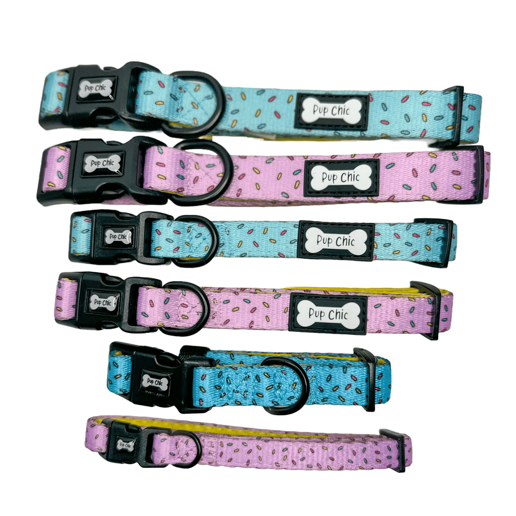 Sprinkles For Days Collar - pink or blue sprinkles dog collar - Pup Chic Boutique