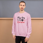 my dog is my valentine pink sweatshirt