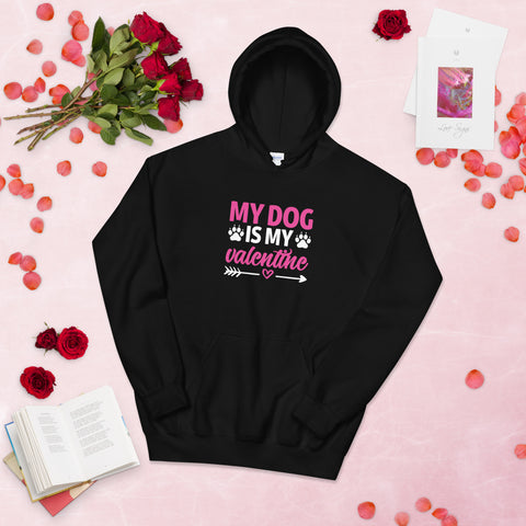 my dog is my valentine pink slogan hoodie
