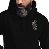 dog dad christmas tattoo embroidered hoodie