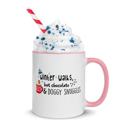 Winter walks hot chocolate two toned mug - Pup Chic Boutique