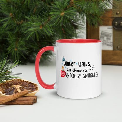 Winter walks hot chocolate two toned mug - Pup Chic Boutique