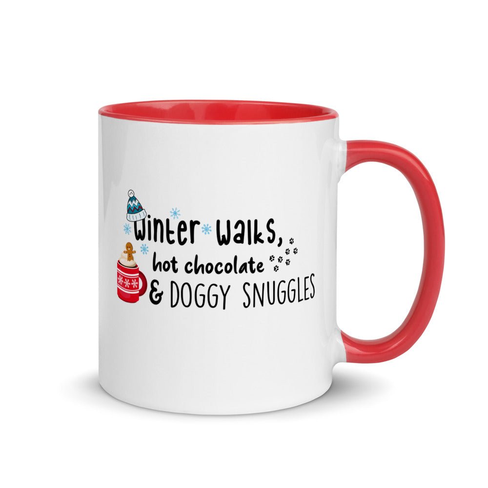 Winter walks hot chocolate two toned mug - Pup Chic Boutique