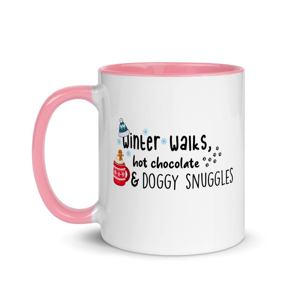 Winter walks hot chocolate two toned mug - Pup Chic Boutique
