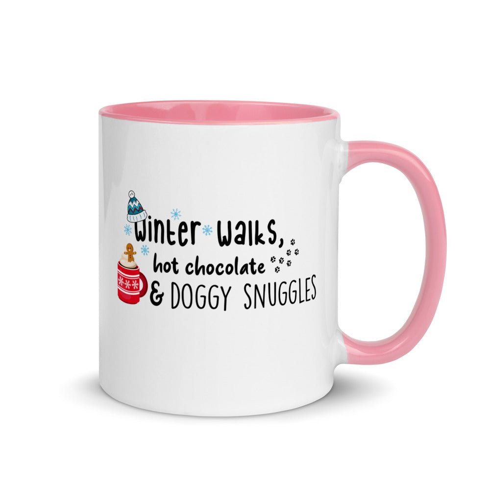 Winter walks hot chocolate two toned mug - Pup Chic Boutique