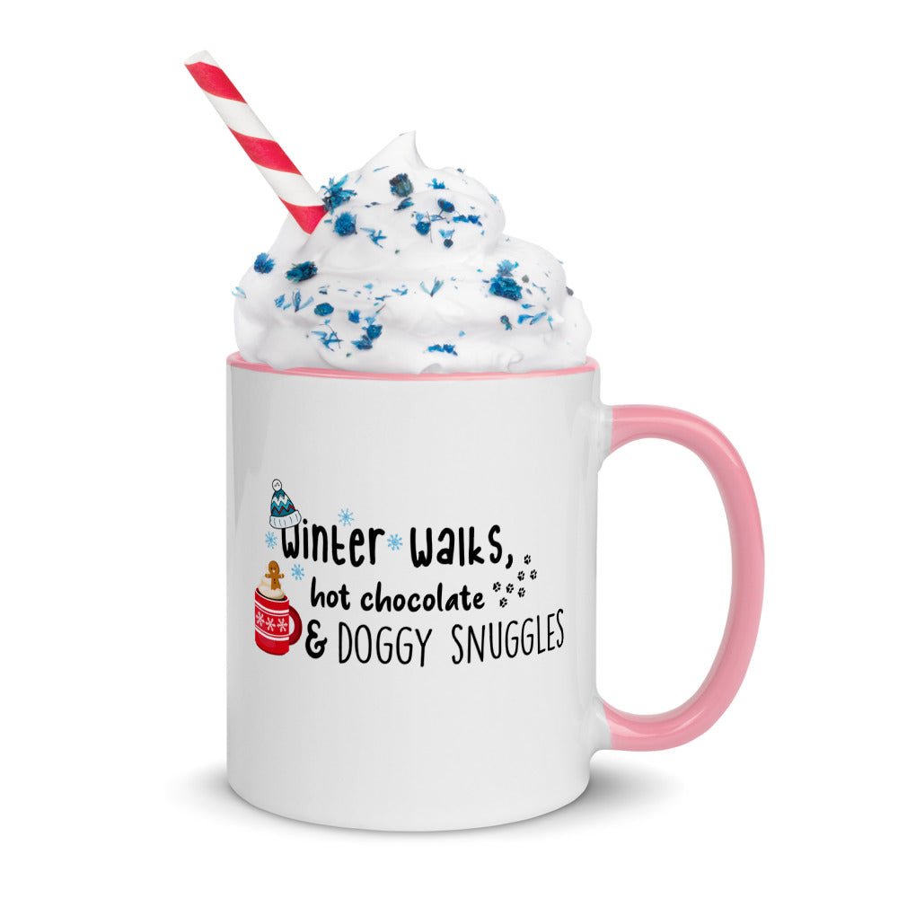 Winter walks hot chocolate two toned mug - Pup Chic Boutique
