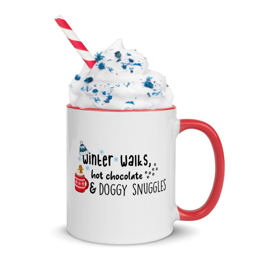 Winter walks hot chocolate two toned mug - Pup Chic Boutique