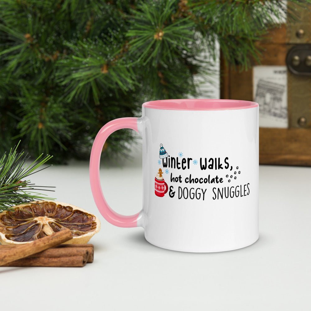 Winter walks hot chocolate two toned mug - Pup Chic Boutique
